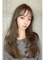リークフー(Ree cu fuu)&nbsp;韓国風くびれレイヤーカットハッシュカットミルクティーベージュ