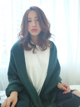 ヘアデザイン ラポール 茨木店(hair design Rapport) 大人かわいい無造作ウェーブ/クラシカルなミルクティーカラー