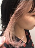 ピンクエモージュフェイスフレーミングカラー×ボブ