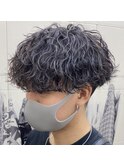 前下がりマッシュ×波巻きパーマ/メンズパーマ/メンズカット