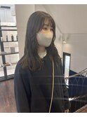 ミディアム/セミロング/プツっと/オリーブ/アッシュ/透明感