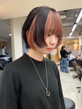 サンド 鹿児島中央(sand) 黒髪/グレーベージュ/レイヤーロング/前髪パーマ[鹿児島駅]