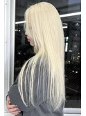 ホワイトブロンド × 100%人毛エクステ【韓国 大阪 梅田】