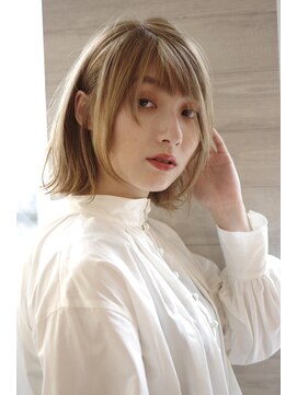 アンダー(ANNDER) フェザーボブ(ANNDER)ダブルカラー/ブリーチカラー/ハイトーン