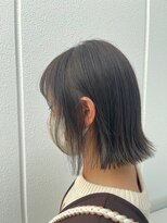 ネウィ ジャム 町田(newi JAM)&nbsp;ワンレンボブ前下がりショート内巻きワンカール鎖骨ミディアム