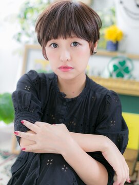 カバーヘア ブリス 川口(COVER HAIR bliss) ぱっつん前髪アースカラーマッシュショートc6川口20代30代40代