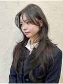 韓国風/レイヤー/小顔/前髪カット/髪質改善/グレージュ/透明感