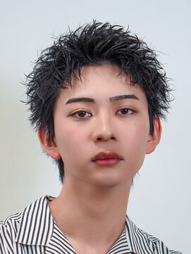 オーシャントーキョー 渋谷神南(OCEAN TOKYO) メンズカット無造作黒髪スパイキーショート刈り上げビジネス流行