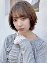 グリーンミドル(GREEN middle)&nbsp;顔周りレイヤーボブ/外ハネボブ/結べるボブ/ベージュカラー