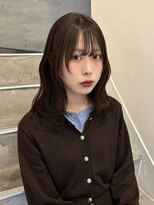 ヨーク(YOKE) 【YOKE】レイヤーミディアムモカブラウン顔周り前髪ブリーチなし