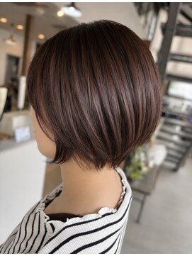 リドル ヘアー 駒生店(Riddle HAIR) 丸みショートボブ×暖色ブラウン