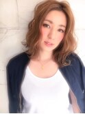 ヌーディーカラー☆前下がりボブ☆センターバング