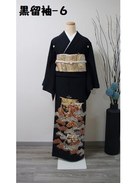きものサロン すずめ屋 レンタル黒留袖-6(宝船) 黒留袖(正絹五つ紋)