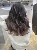 ほんのりラベンダーが可愛いバレイヤージュ_smoky lavender ash_