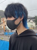 ヘアショップ ホップエム(HAIR SHOP HOP M)&nbsp;インナーカラー/青/ウルフカット