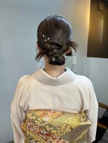 着物ヘアセット♪20代30代大人可愛いタイト金箔