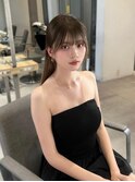 バブみレイヤー前髪黒髪ボブルフネビージュ小顔ワンレン