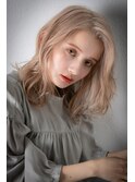 透明感ハイトーンカラー抜け感小顔かきあげロングv上尾20代30代