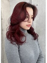 ドアベルヘアリビング(Door Bell hair Living)&nbsp;イメチェン×チェリーレッドカラー×韓国ヘア