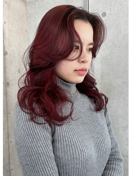 ドアベルヘアリビング(Door Bell hair Living) イメチェン×チェリーレッドカラー×韓国ヘア