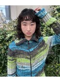 ミディアムパーマドライパーマゆるめパーマウルフパーマ銀座暗髪