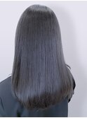 20代30代艶感ストレート♪髪質改善カラー黒髪風グレージュ