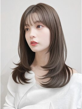 レア 表参道(L'ea) 大人ガーリーダークアッシュ似合わせカットミディアムレイヤー