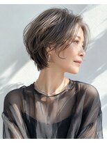 アッシュ 学芸大学店(Ash)&nbsp;ショートボブ/大人女性/グレーアッシュ/白髪ぼかし/脱白髪染め