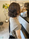 コテ巻き風パーマボブスタイルデジタルパーマウェーブスタイル