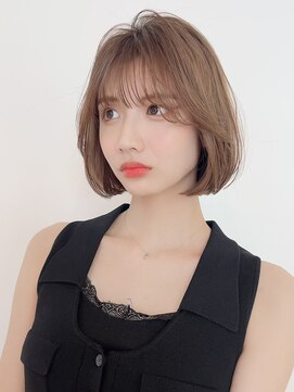 ビーチ(BEACH) 大人ボブ小顔くびれヘアブリーチなしカラーやわらかベージュ