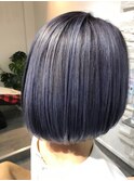 ミニボブ×ラベンダーグレージュでキュート重めボブ20代30代40代