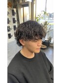 チビウルフ×波巻きパーマ