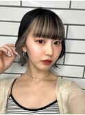 韓国風インナーカラーボブホワイトベージュ!