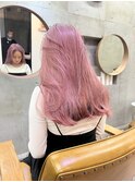 ピンクベージュ/顔型別ヘアスタイル/ブリーチ/恵比寿/代官山