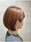 うるツヤ内巻きボブ美髪20代30代40代◎暖色系カラー