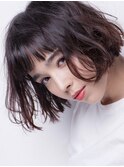 ボブウルフ外国人風カラーココアベージュコンパクトショート