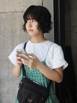 蜃気楼 ショートボブパーマ