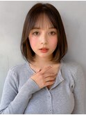 外ハネボブ愛されモテ髪前髪シースルーバング美髪こなれヘア