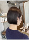 ミニボブ シンプルストレート アッシュブラウン コンパクトボブ