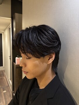 メンズココ メンズパーマ 韓国ヘア 日本橋店(MENS COCO) お客様スタイル長めフェザーセンターパート
