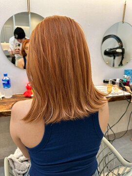 ロミー 本厚木(ROMMY.) くびれボブ◎ブリーチペールオレンジダブルカラー20代~50代