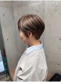 斜めバング/グレージュカラー/デザインカラー/シルキーベージュ