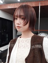 マイル 渋谷(mile) ブリーチなしオレンジカラー/ボブレイヤー