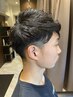 シンプルカット+白髪ぼかし【急ぎで簡単に白髪だけ染めたい方に◎】