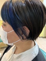 美容室 ダルテ(d'Arte) ネイビーブルーヘムライト(インナーカラー)