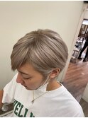 ☆似合わせショートcutバレイヤージュホワイトカラー
