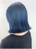 ネイビーボブ_外ハネボブセクションカラー_ba403181