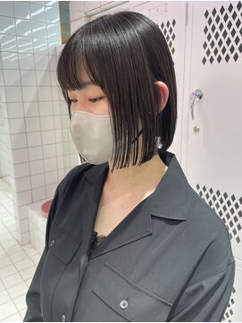 ロンドルーチェ 心斎橋(Lond luce) 韓国前髪顔周り×切りっぱなしボブ【心斎橋/髪質改善】