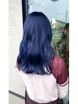 シェルハ(SHELHA) 【手塚亮汰】ブルー ネイビーブルー ブリーチカラー 韓国