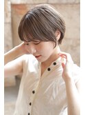 大人可愛い20代30代40代黒髪前下がりショートボブ丸みショート◎